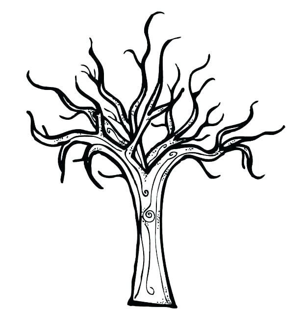 618x632 Bare Tree Coloring Page Together With Bare Tree Without Leaves