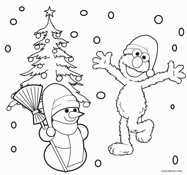 650x609 Free Elmo Christmas Coloring Pages
