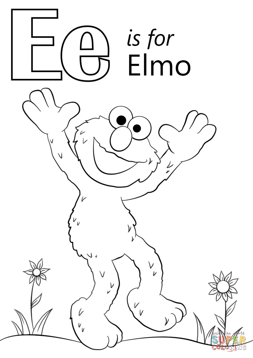 849x1200 Letter E Is For Elmo Coloring Page Free Printable Pages Best Acpra