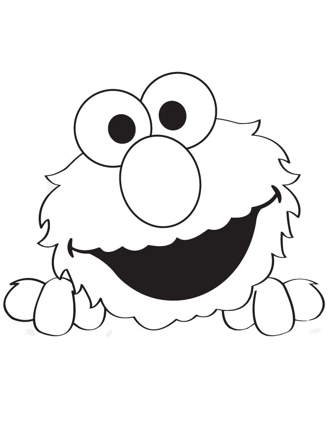 Elmo Face Coloring Page