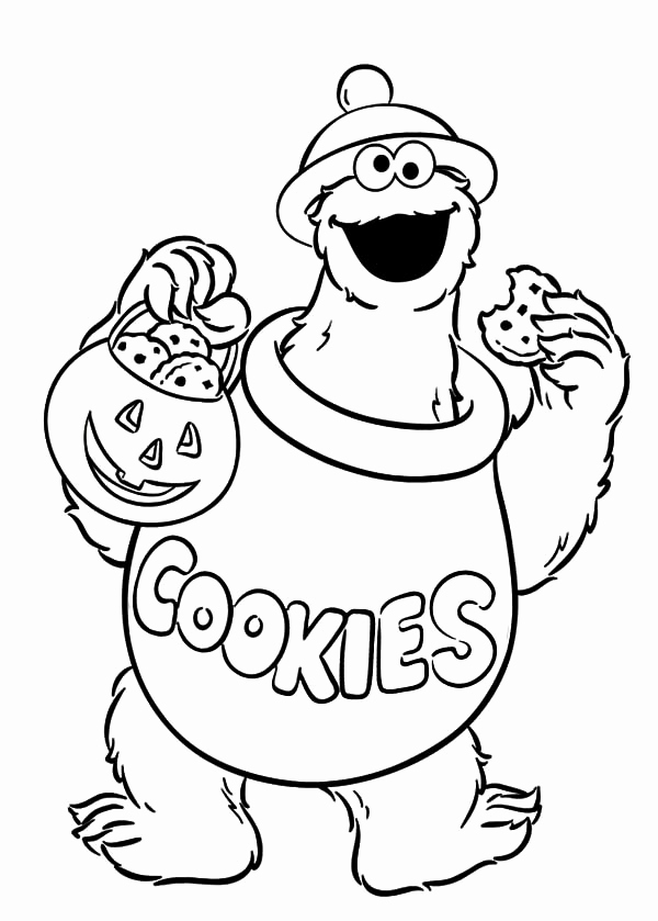 600x839 Cookie Monster Coloring Pages Leversetdujourfo Elmo Halloween