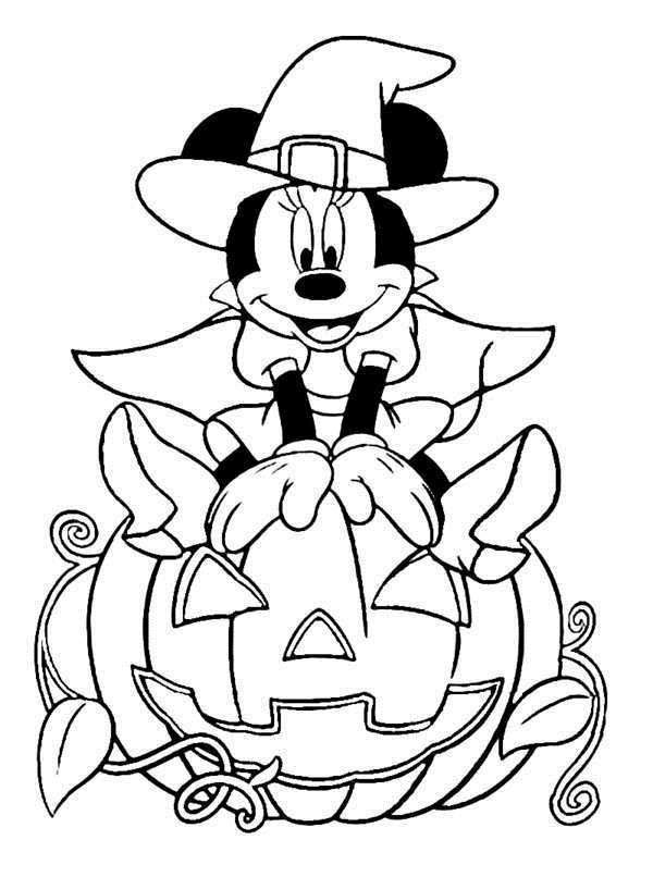 600x806 Disney Halloween Minnie Coloring Sheet For Kids Picture 18 550x738