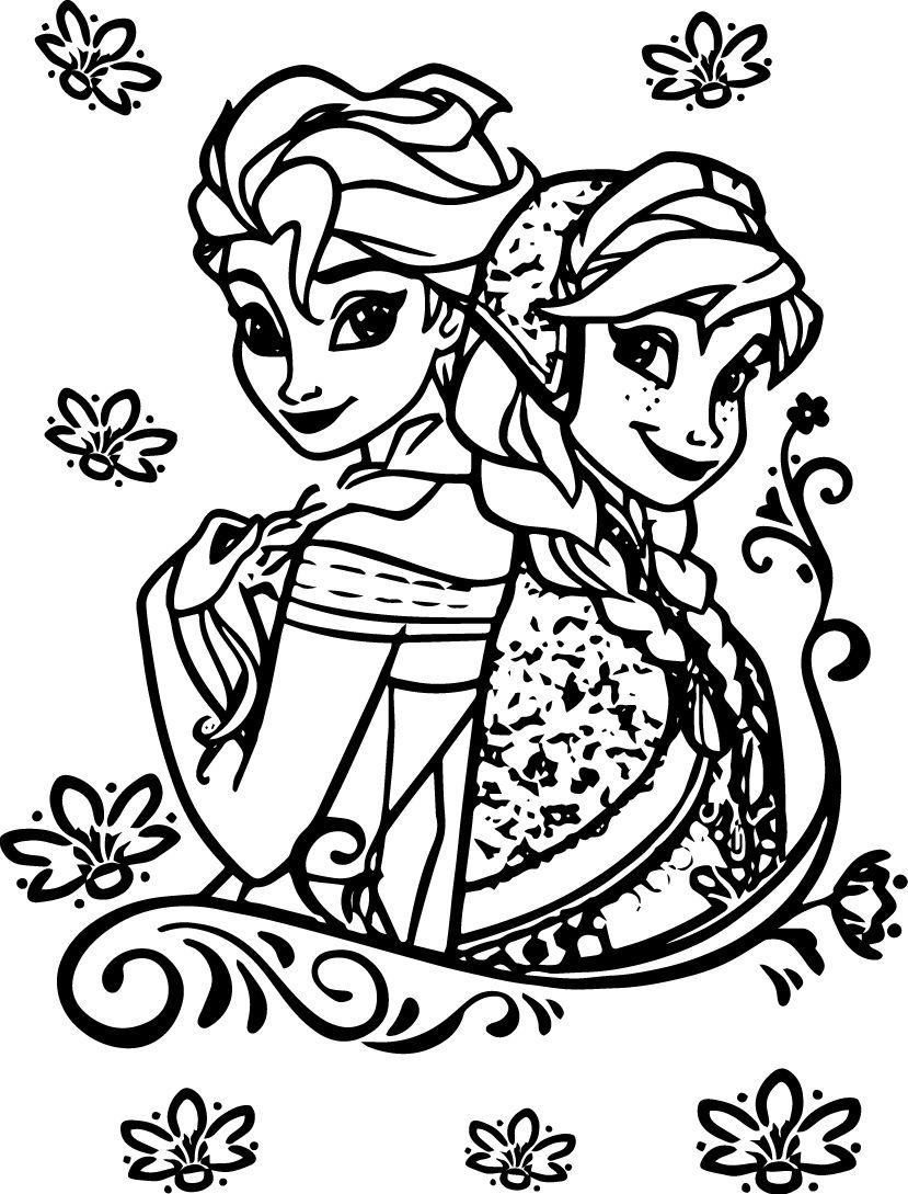 829x1089 Ana And Elsa Coloring Page Anna Playing Together Fun Frozen Pages