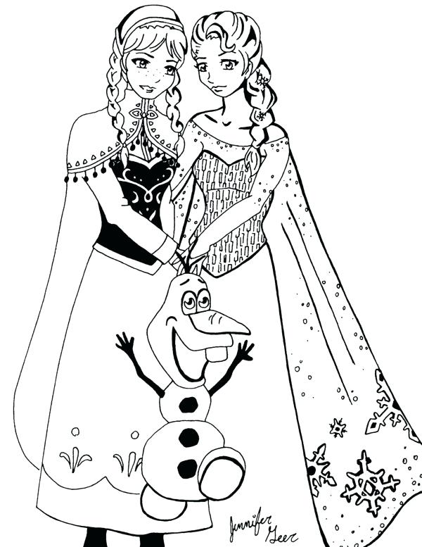 600x777 Frozen Elsa And Anna Coloring Pages Printable Party