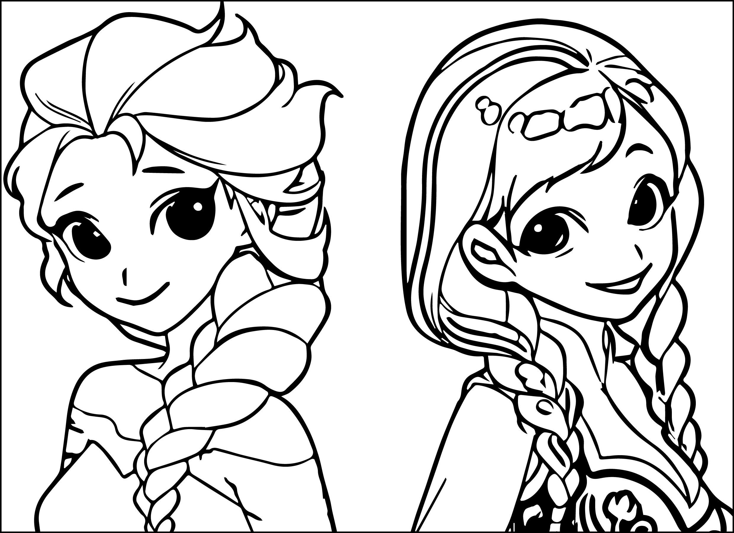 2480x1801 Elsa Anna Cartoon Coloring Page 01 Wecoloringpage