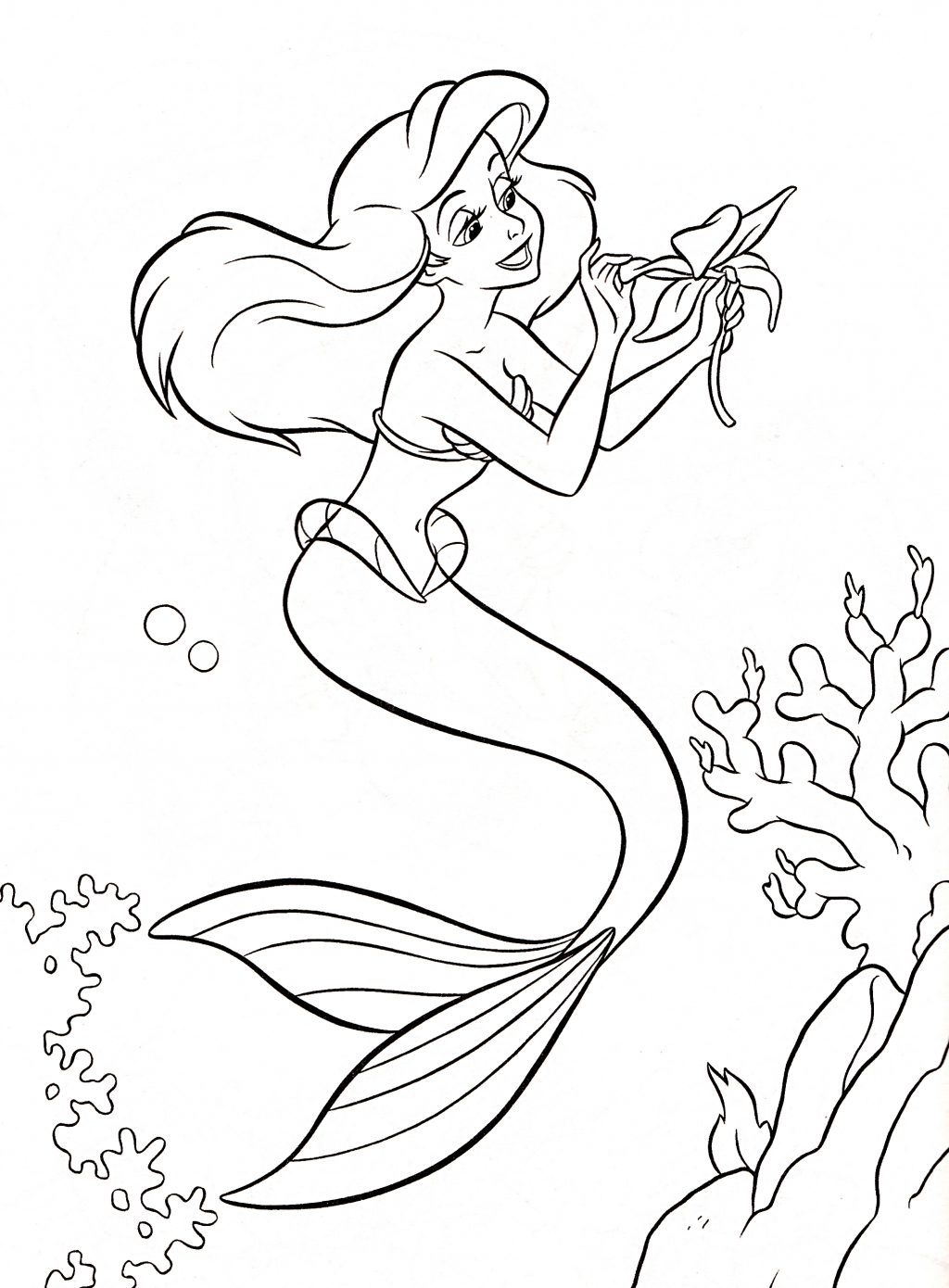 1024x1390 Cool Elsa Ariel And Friends Coloring Page By Leslieann Art