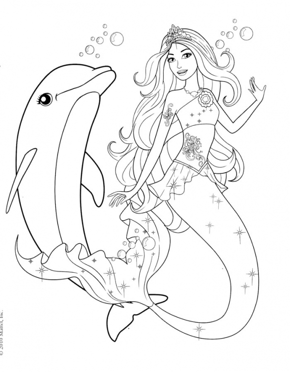 590x757 Mermaid Coloring Pages