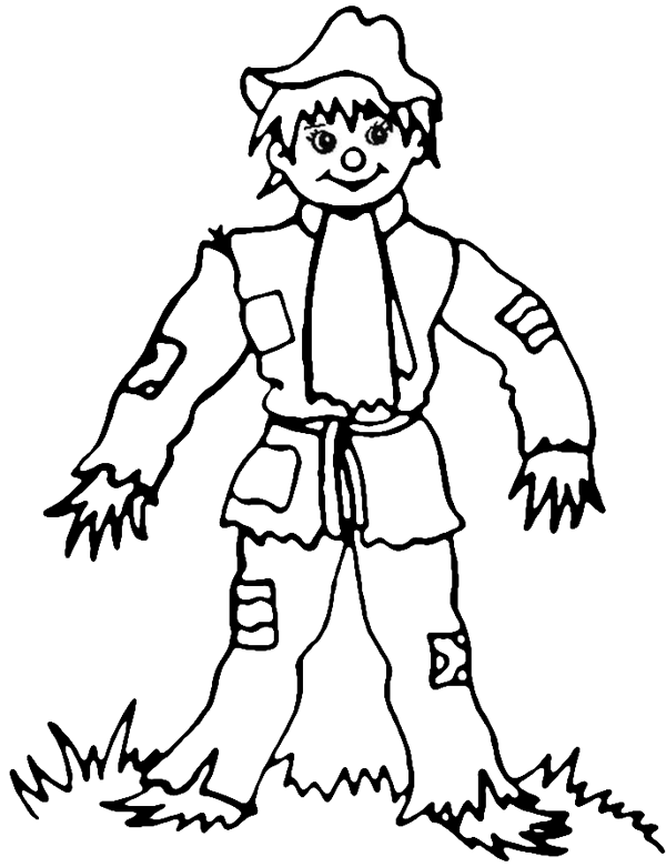 600x781 Cute Cartoon Scarecrow From The Emerald City Coloring Page