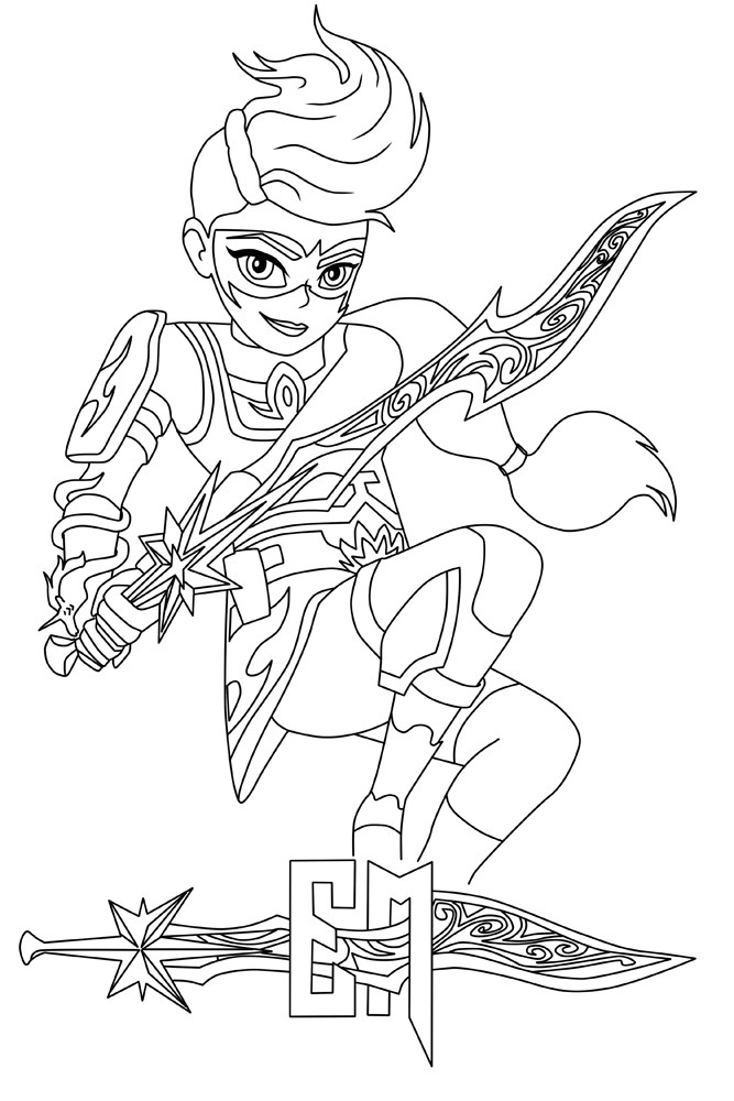 667x1000 Knight Emerald Mysticons Coloring Page