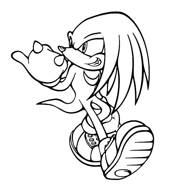 600x652 Knuckles Want To Find Chaos Emerald Coloring Pages
