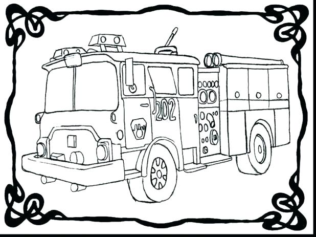 618x463 Emergency Vehicles Printable Colouring Pages Fire Truck Coloring