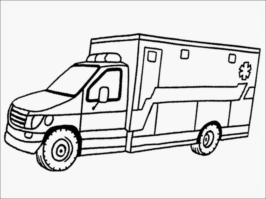 1026x770 Emergency Vehicle Coloring Page For Ambulance Colouring