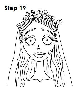 300x388 How To Draw Corpse Bride Emily Coloring Pages