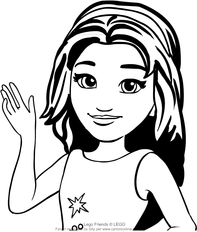 653x769 Drawing Emma (Lego Friends) Coloring Page