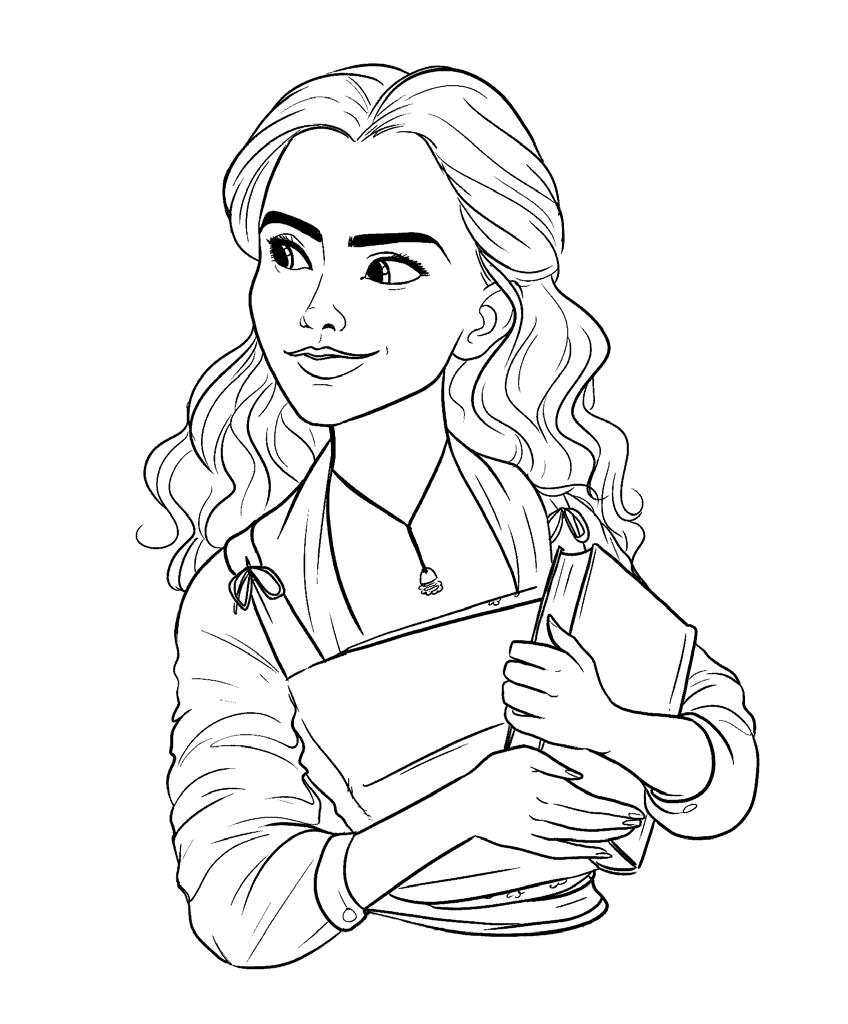 848x1024 Emma Watson Is Belle Coloring Pages From Beauty And The Beast