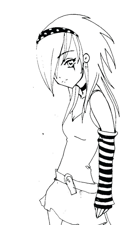 508x900 Emo Girl Coloring Pages Emo Coloring Pages Emo Anime Girl Coloring