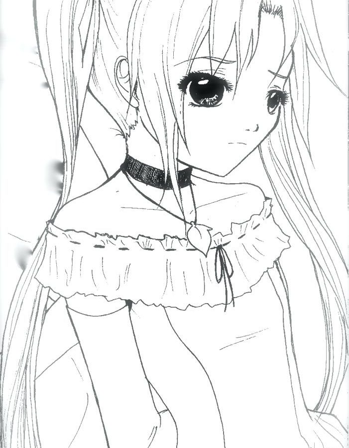 701x900 Fabulous Cat Anime Girl Coloring Pages To Print Emo And For Adults