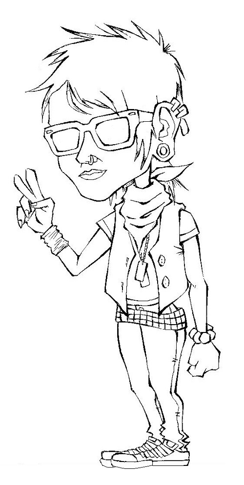 500x992 Printable Emo Coloring Pages Coloring Me