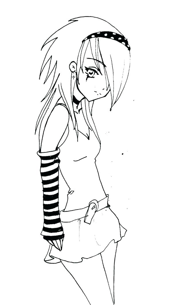 600x1061 Anime Girl Coloring Pages Emo Girl Coloring Pages Emo Girl