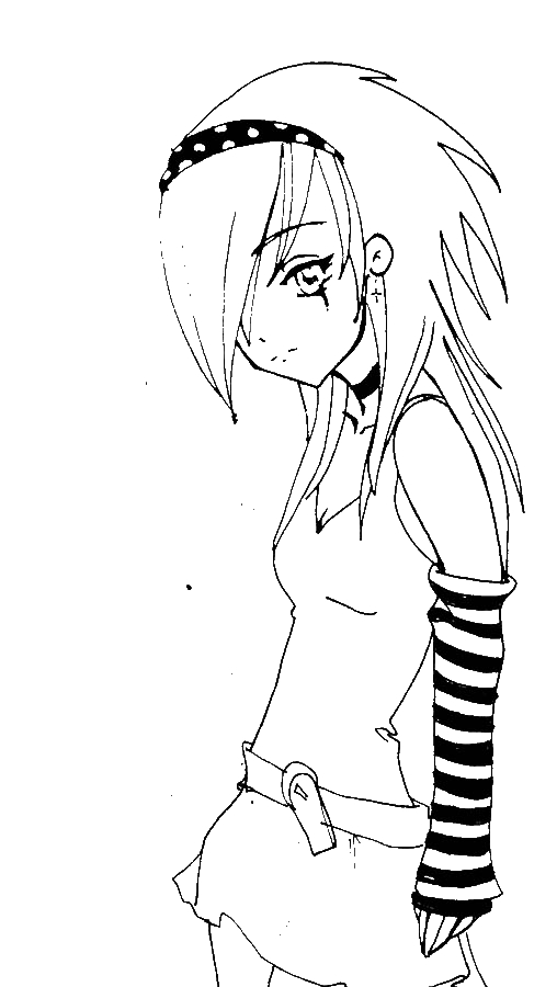 508x900 Emo Wolf Couple Emo Anime Girl Coloring Pages Color And, Anime