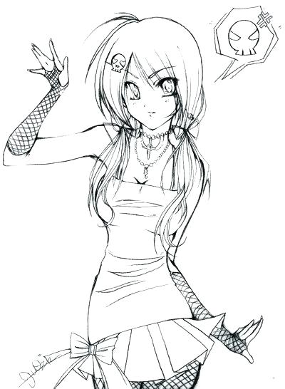 400x546 Anime Coloring Pages Coloring Pages Of A Girl Emo Wolf Couple Emo