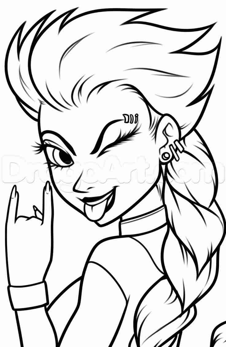 736x1130 Emo Clipart Coloring Page Pencil And In Color Pages Coloring Pages