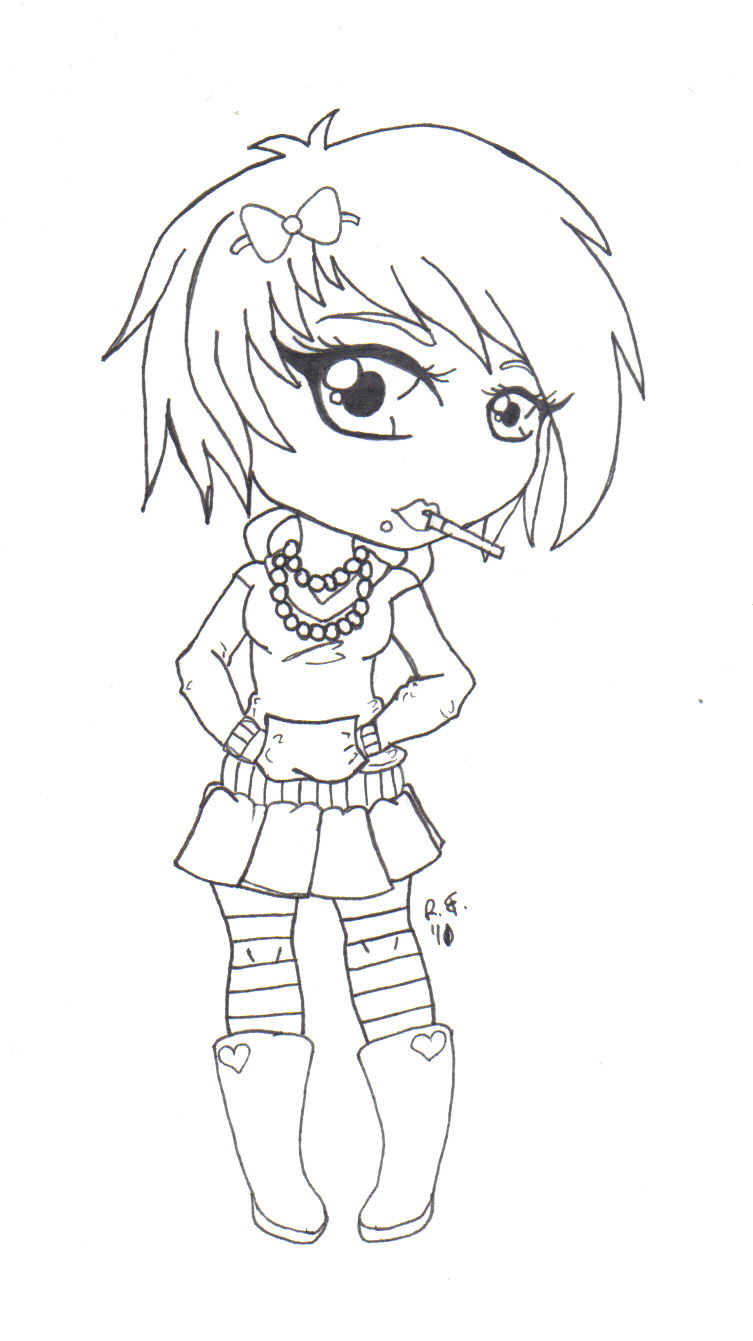 753x1341 Anime Girl Coloring Pages Emo