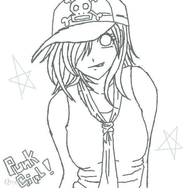 600x600 Emo Girl Coloring Pages Emo Anime Girls Coloring Pages Via Black