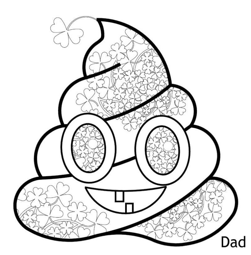 802x815 Printable Poop Emoji Coloring 046 3, St Patrick's Day Coloring