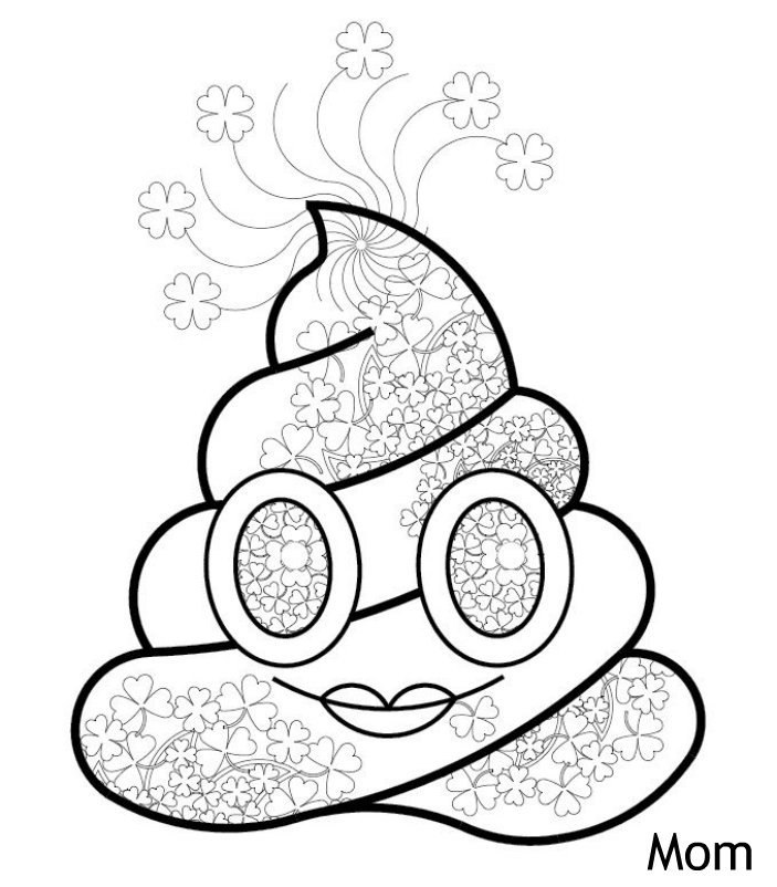 703x802 Printable Poop Emoji Coloring 046 4, St Patrick's Day Coloring