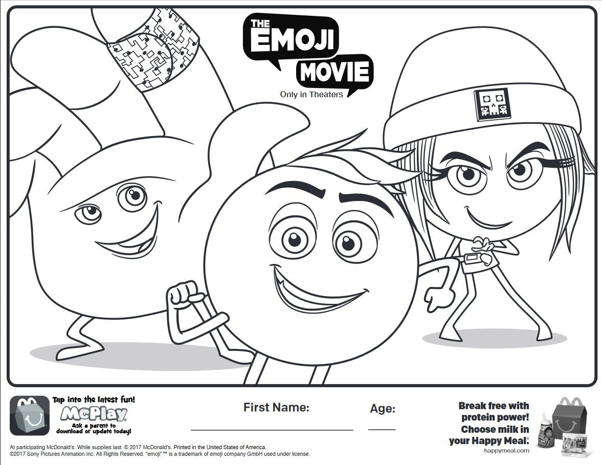 1177x909 The Best Here Is Happy Meal Emoji Movie Coloring Page Click Pic