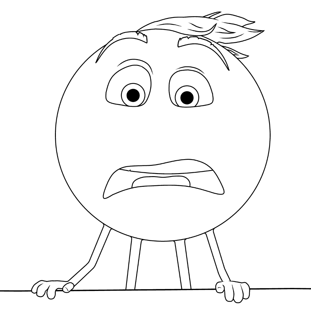 1024x1024 The Emoji Movie Coloring Pages Gene Confused