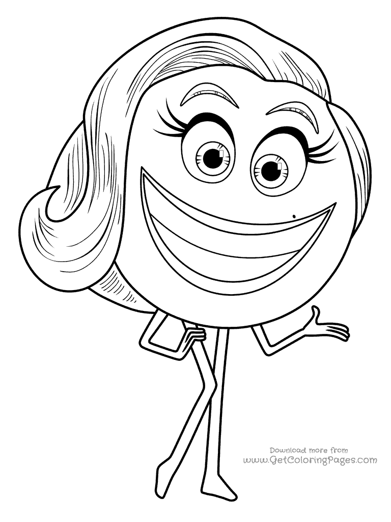 768x1024 Crazy Happy Smiler The Emoji Movie Coloring Pages