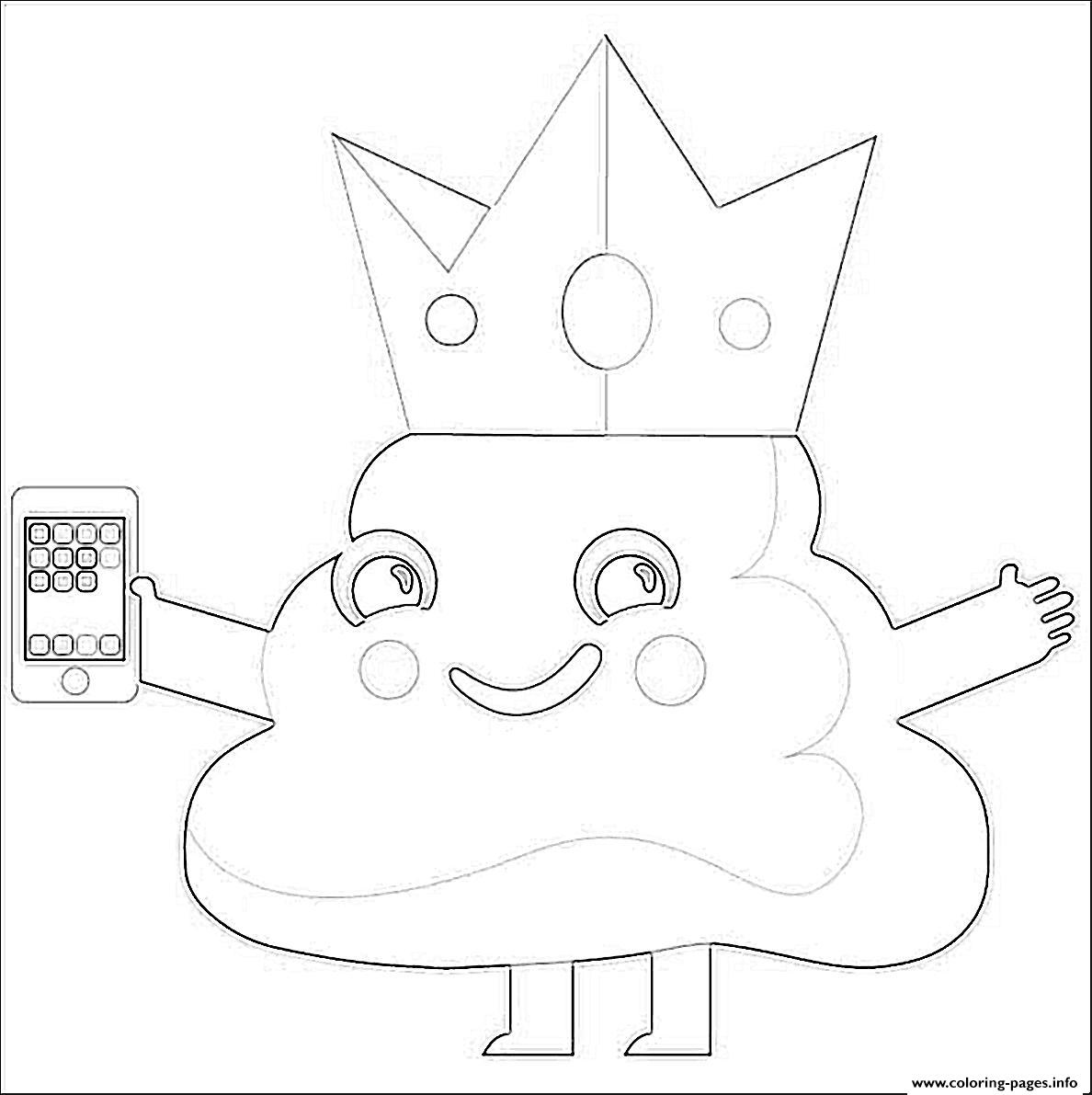 1188x1191 Poop Emoji King Phone Coloring Pages Printable