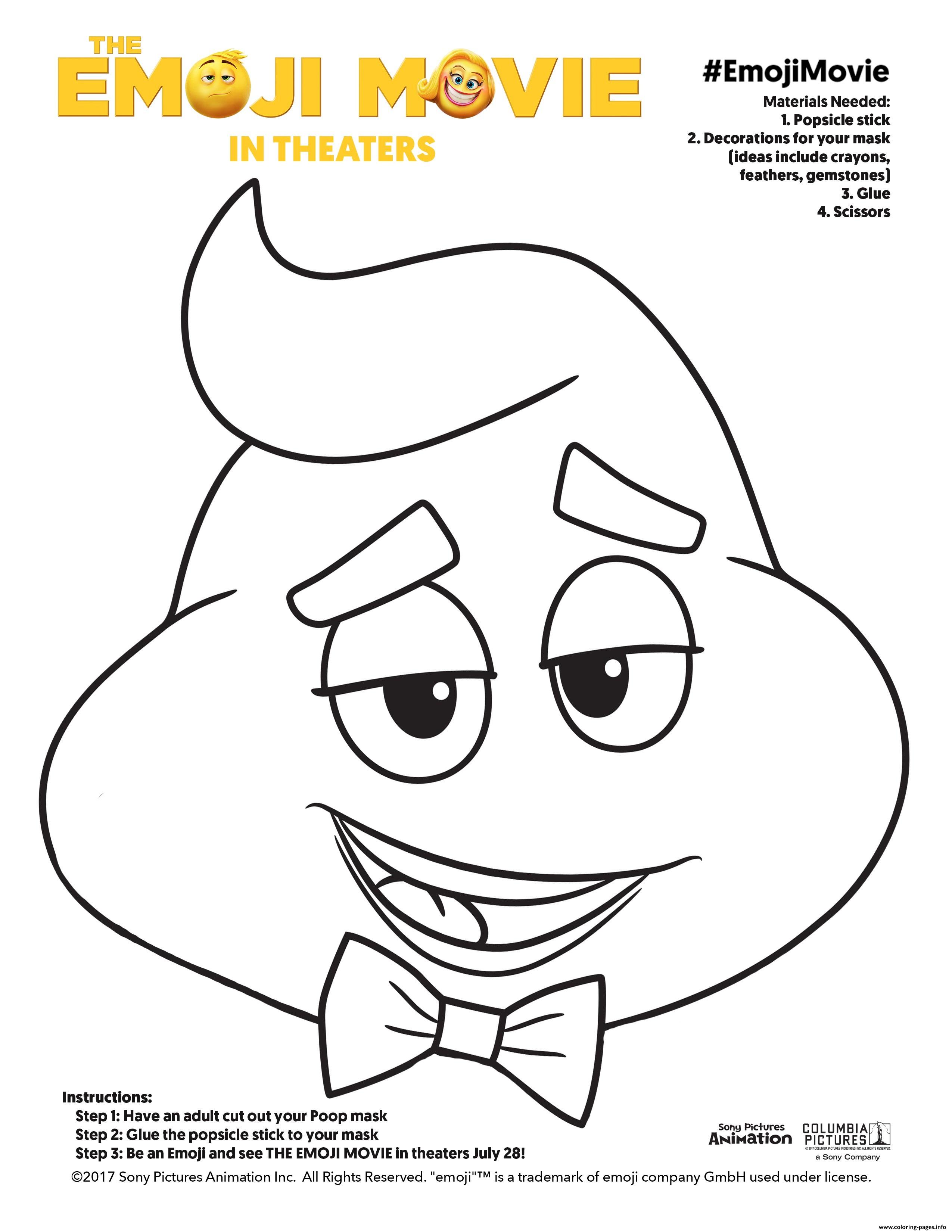 2550x3300 Poop The Emoji Movie Coloring Pages Printable