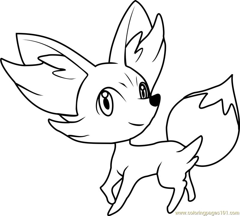 800x721 78022 Fennekin Pokemon On Pokemon Coloring Page