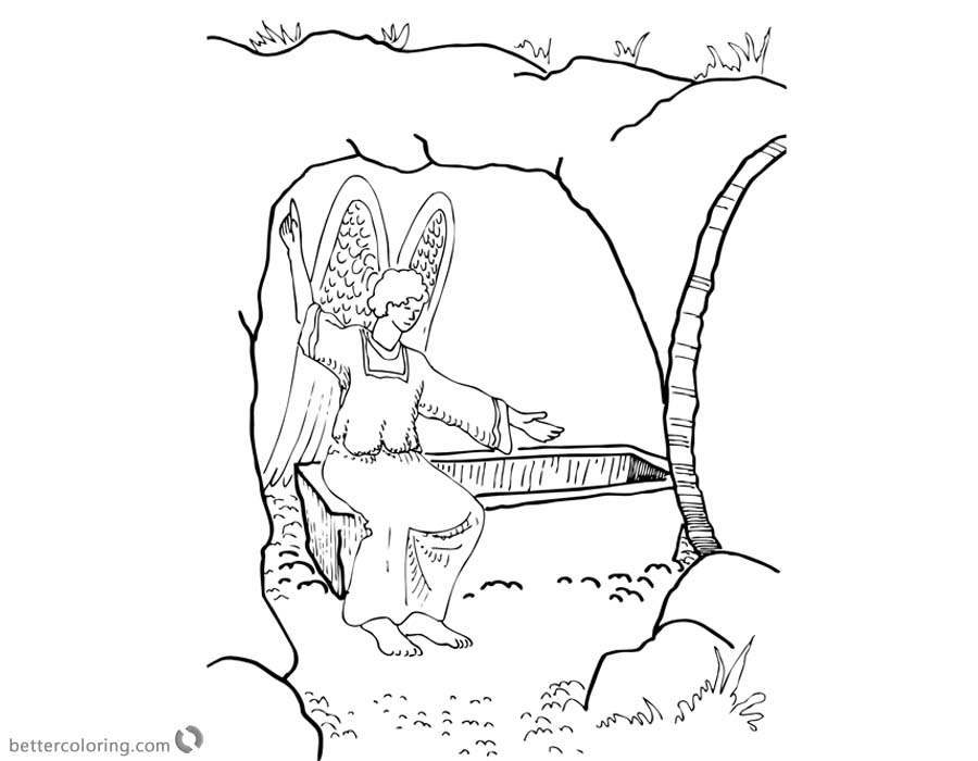 900x700 Empty Tomb Cloring Pages Angel In The Empty Tomb
