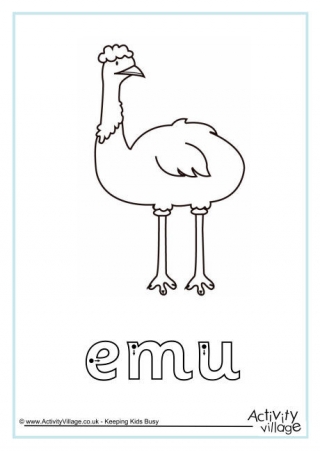 320x452 Emu Colouring Page 3