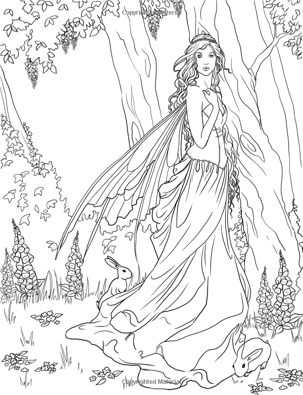 600x783 Fairy. Adult Coloring Page. Source