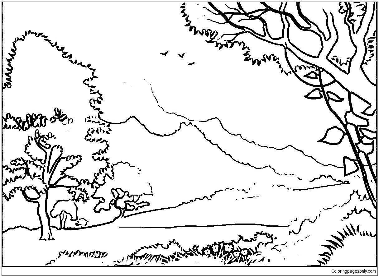 1216x891 Enchanted Forest Coloring Pages Pdf 2441 Throughout