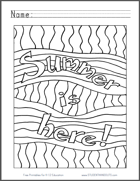 476x612 End Of School Year Coloring Pages Summer Is Here Coloring Page