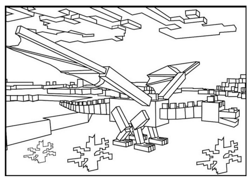 1024x732 Top Minecraft Ender Dragon Coloring Pages For Children