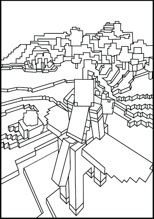 500x708 Imprimible Minecraft Para Colorear Minecraft Enderman Coloring