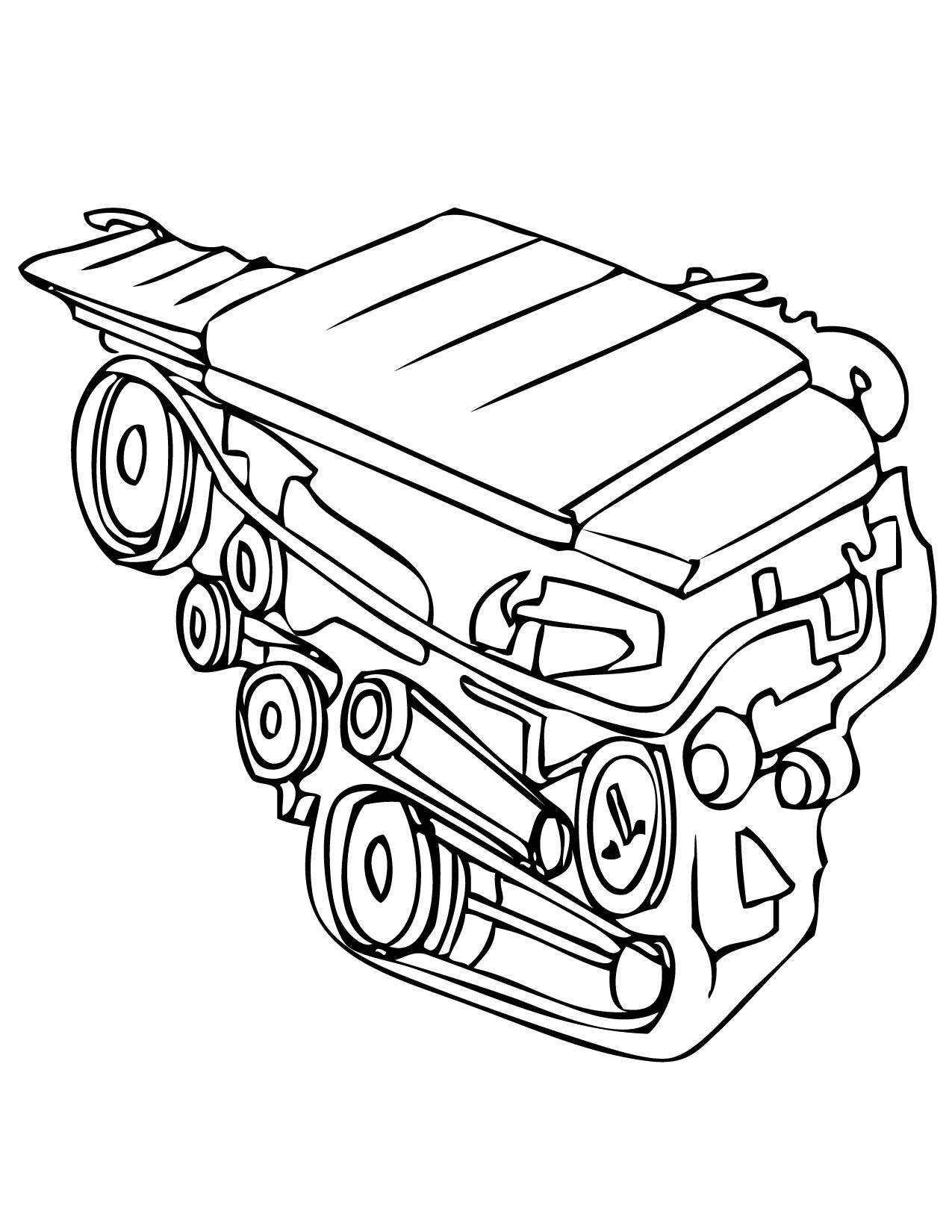 1275x1650 Engine Coloring Page