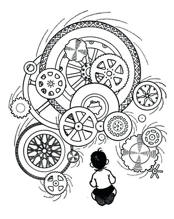 597x750 Engineering Coloring Book With Steampunk Gears Coloring Pages Free