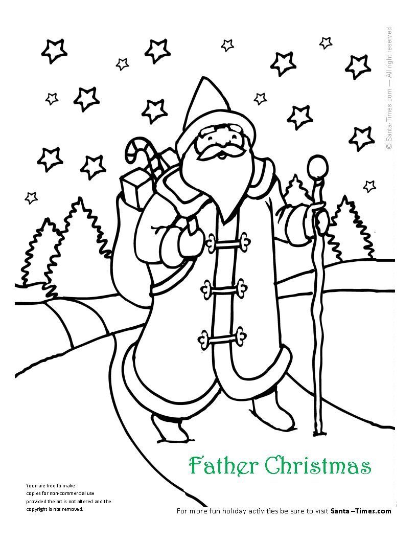 816x1056 Father Christmas Coloring Page