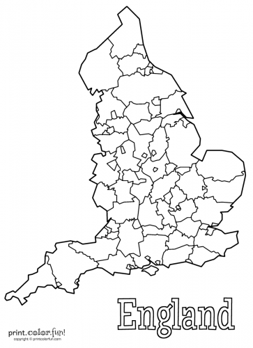 363x500 Blank Map Of Englend Colouring Pages, England Coloring Pages