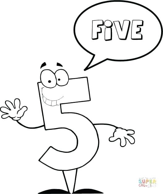 527x628 English Coloring Pages Number 5 Says Five Old English Letters