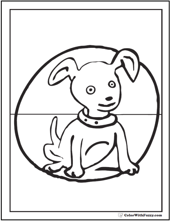 590x762 Dog Coloring Pages Breeds, Bones, And Dog Houses