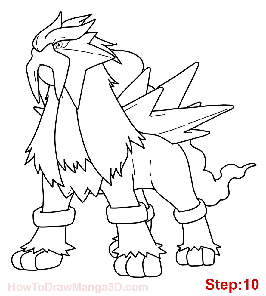 884x984 Pokemon Coloring Pages Raikou